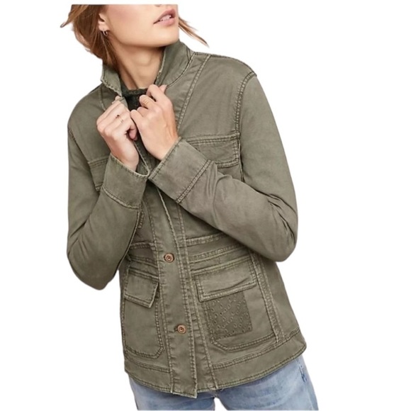 Anthropologie Jackets & Blazers - Anthropologie Green Military Jacket size XS “Run Ruby Jacket”